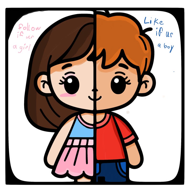 half girl half boy split