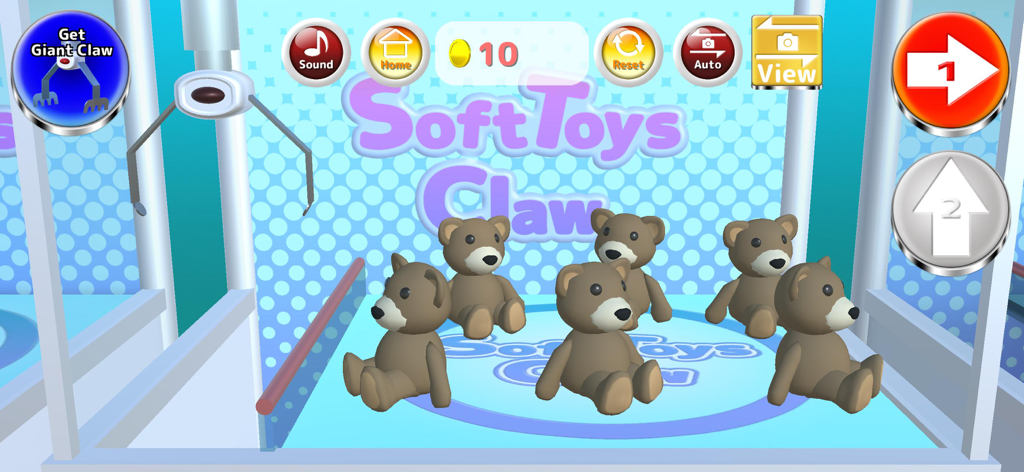 Soft Toys Claw : Claw Machine - Pantalla de juego de la máquina Soft Toys Claw con ositos de peluche marrones