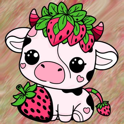 cute strawberry cow