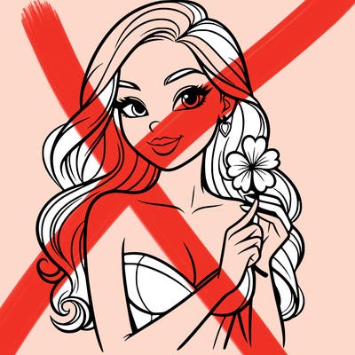 beautiful woman  carrying a clover