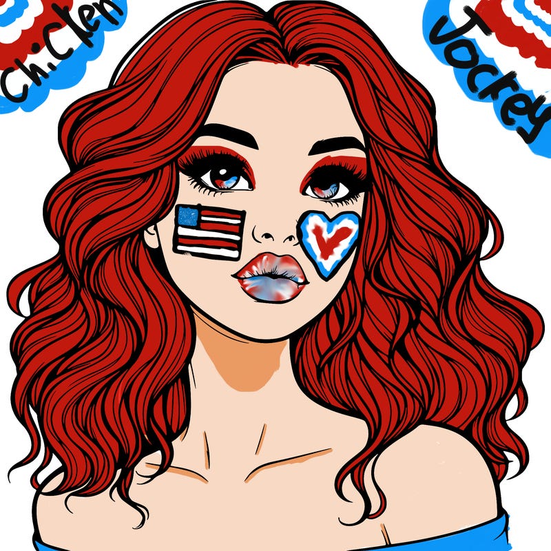 realistic girl with wavy hair and lips