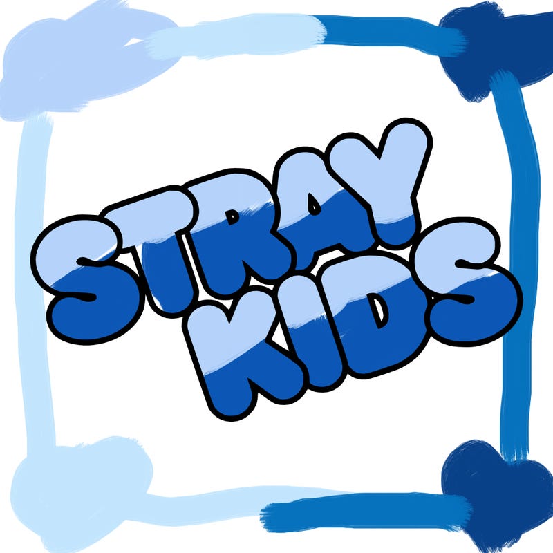 bubble letters saying stray kids