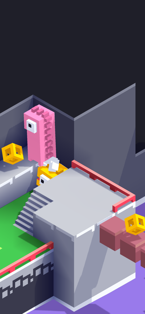 Dino Bros - Pink and yellow dinosaurs in a 3D blocky platformer level
