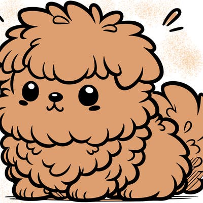 cute hard dog fluffy looking