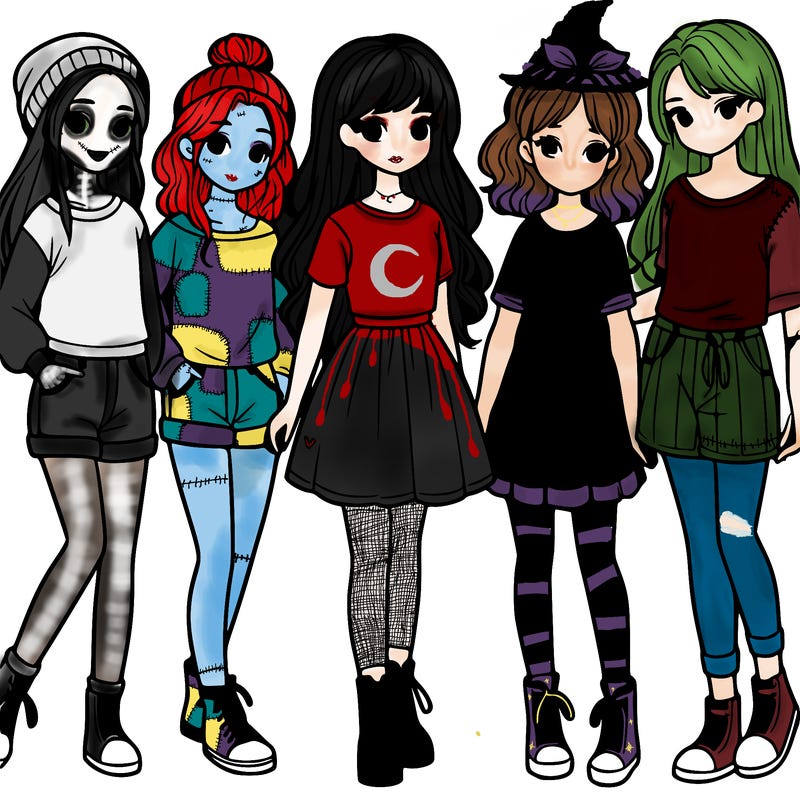 a group of five girls