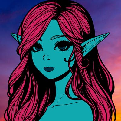 elf girl realistic dark fantasy