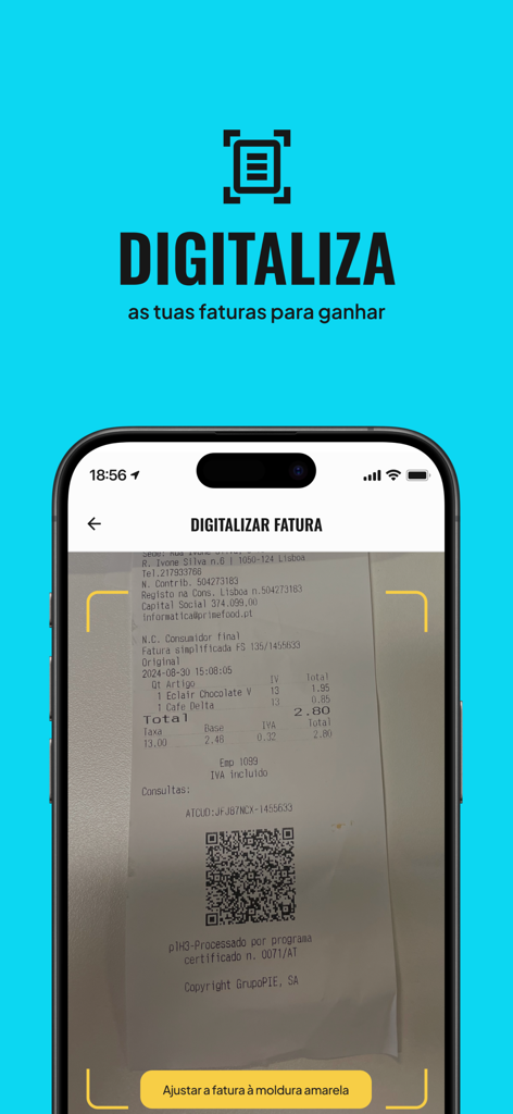 Colombo Loves Me - Smartphone scanning a shopping receipt in the Colombo Loves Me app for rewards.