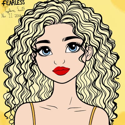 realistic girl with curly hair