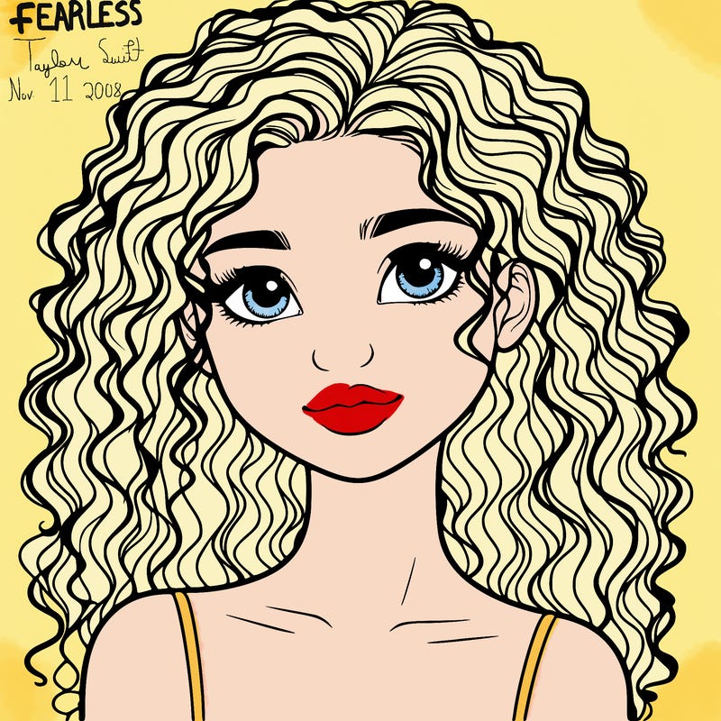 realistic girl with curly hair
