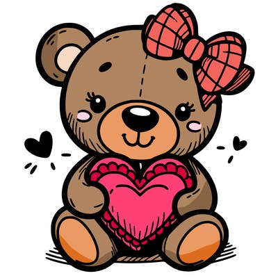 teddy bear hugging a heart