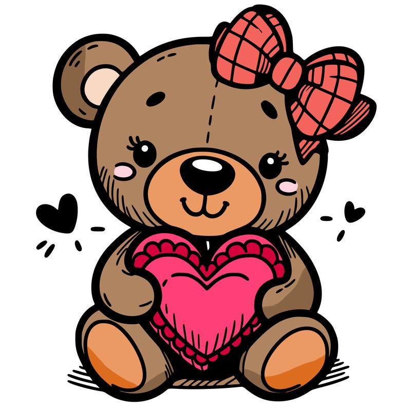 teddy bear hugging a heart