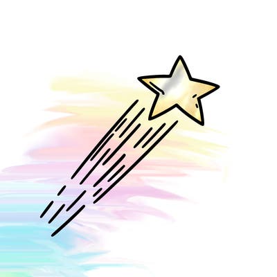 a shooting star in the sky