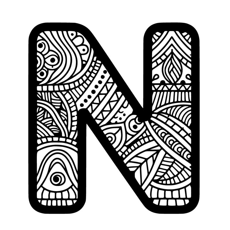 letter n with pattern