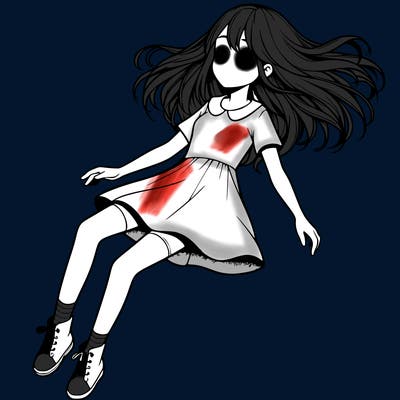 realistic girl floating