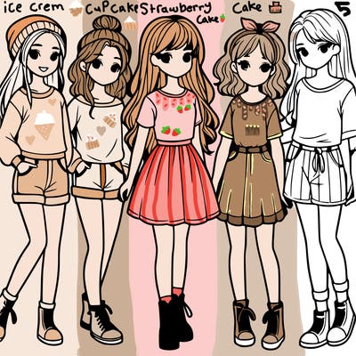 a group of five girls