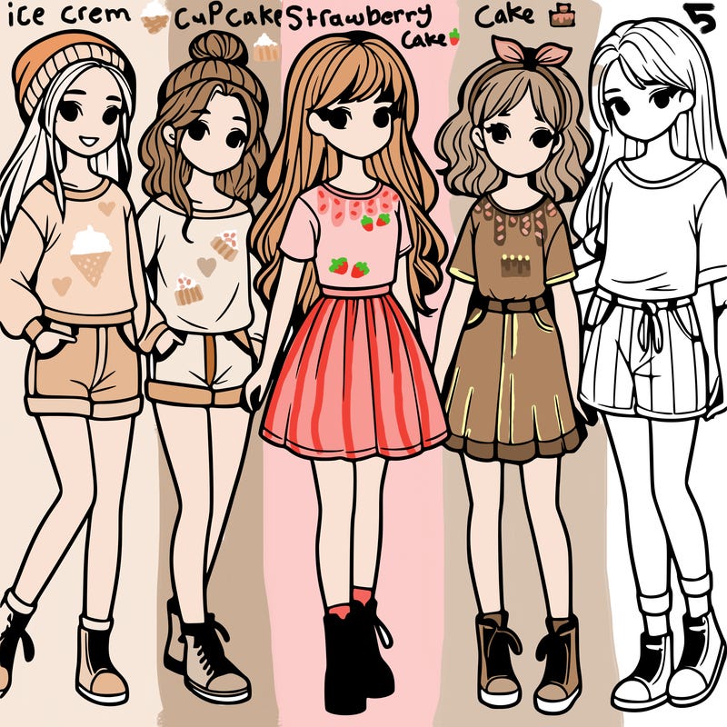 a group of five girls