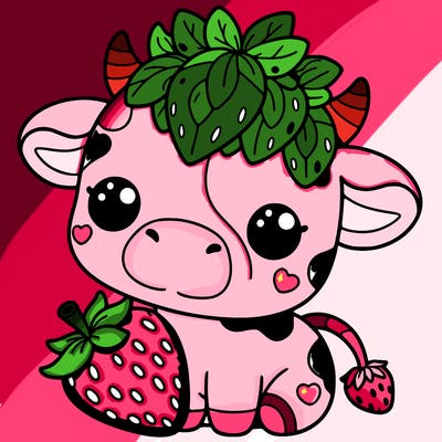 cute strawberry cow