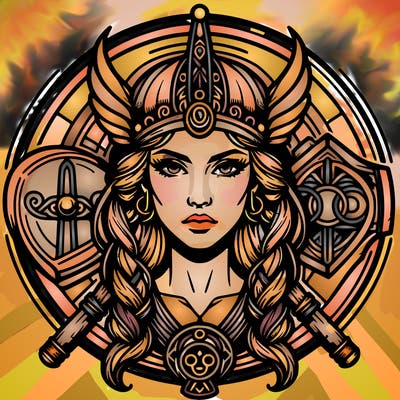 realistic valhalla goddess  symbol