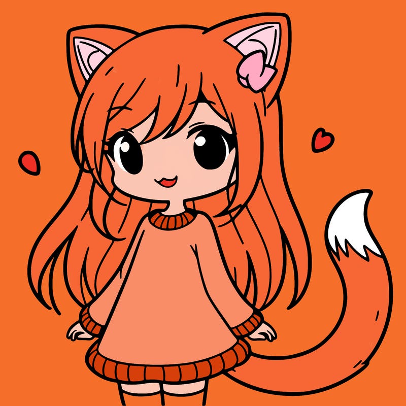 girl with cat ears and tail