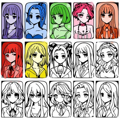 girls that look diffrent anime