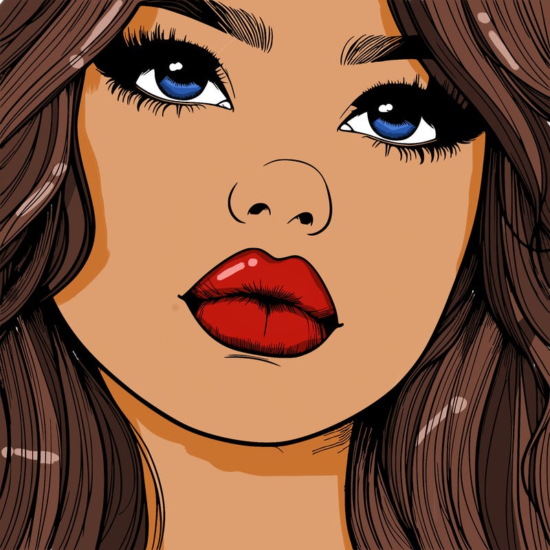 really realistic girl with lips