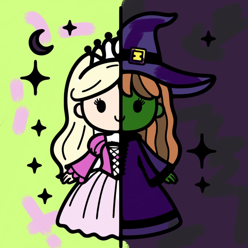 split princess and witch