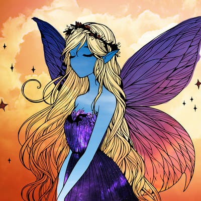 ethereal realistic fairy girl