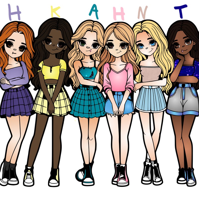 a group of girls realistic