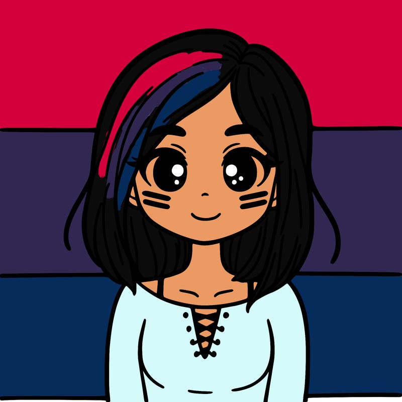 girl with pansexual flag backround