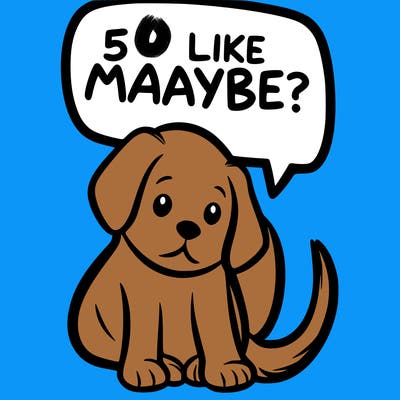 a puppy that says 5 like maybe