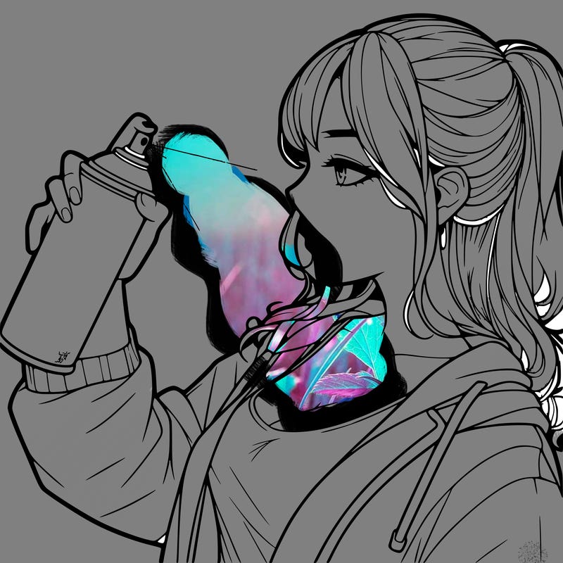 a realistic girl spray, painting