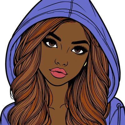 realistic beautiful girl with a hood on