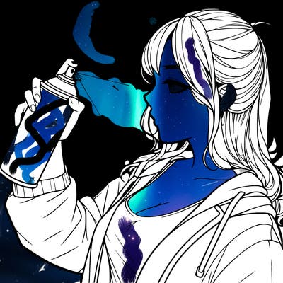 a realistic girl spray, painting