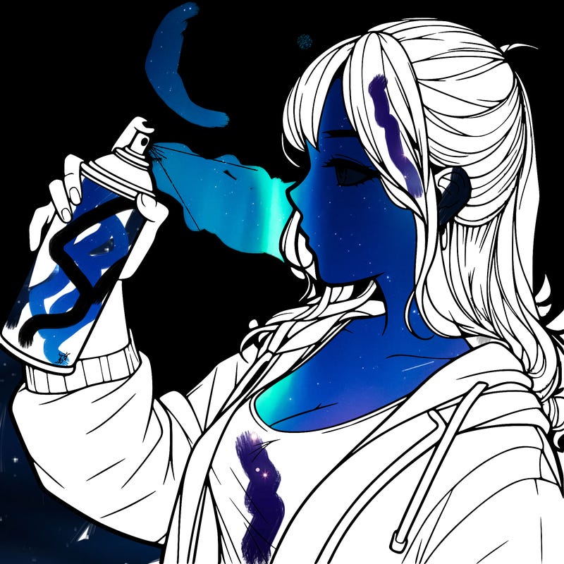 a realistic girl spray, painting