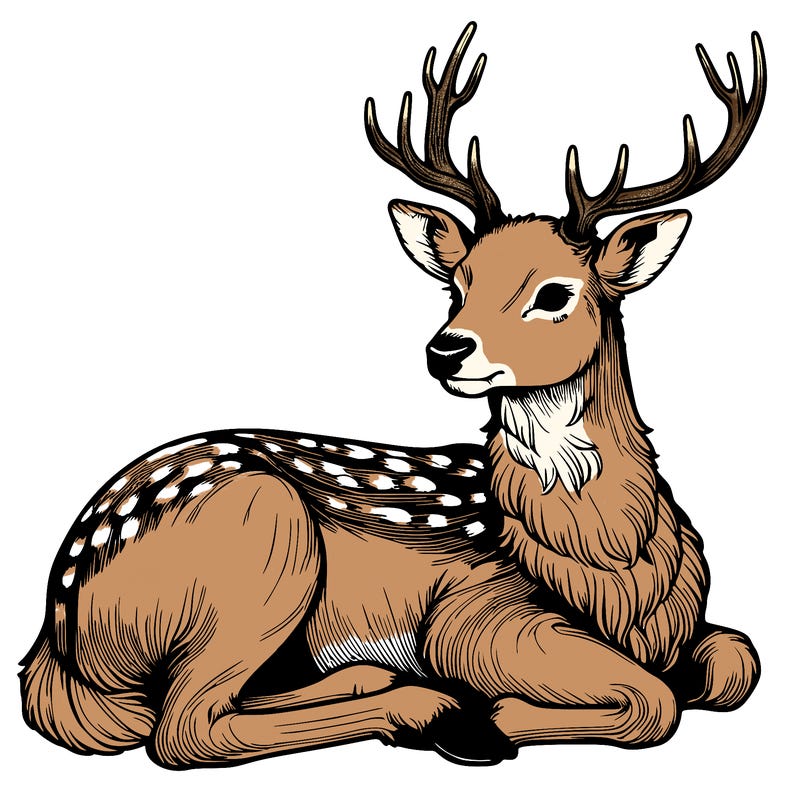 realistic deer with antlers