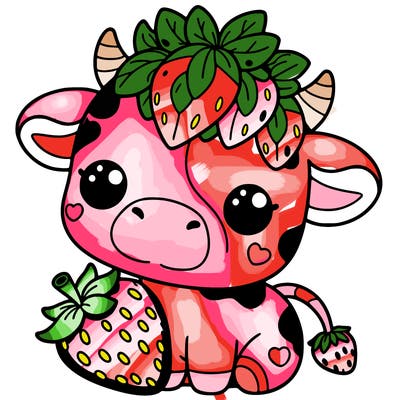 cute strawberry cow