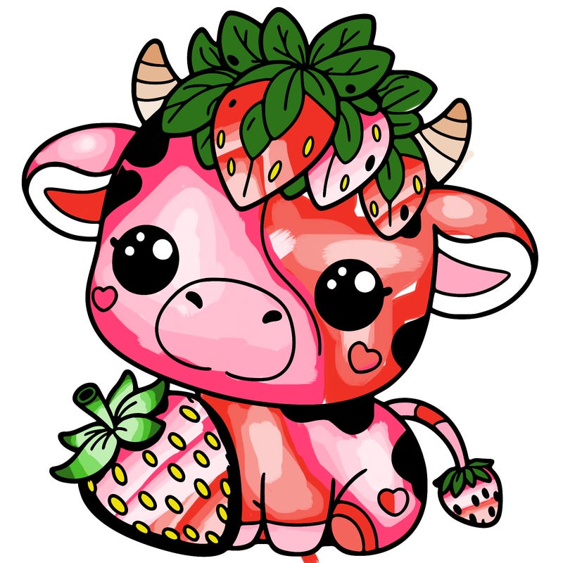 cute strawberry cow