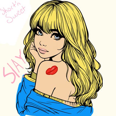 realistic girl with bangs looking over her shoulder