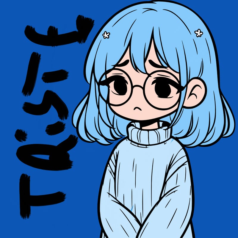 sad girl with glasses in a sweater