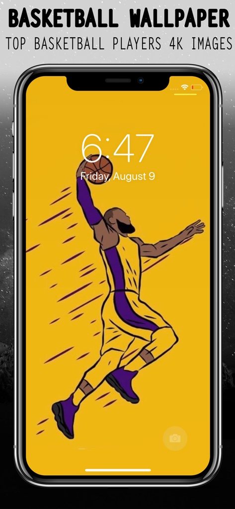 Basketball Wallpaper - Artistic illustration of a basketball player dunking on a mobile phone wallpaper