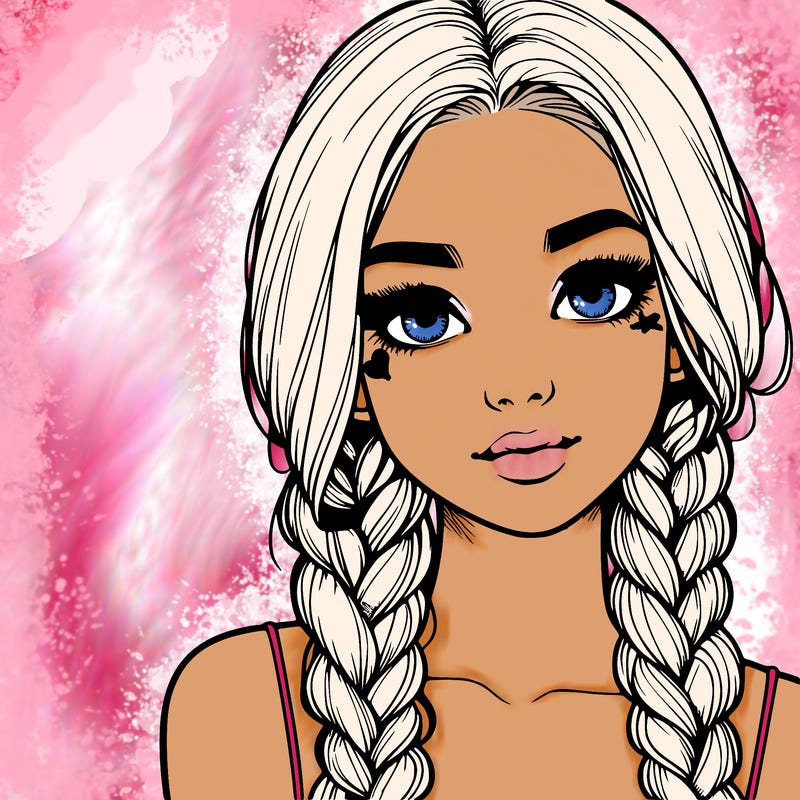 realistic girl with braids