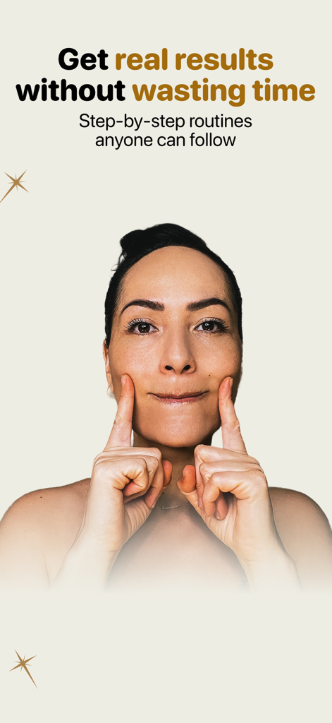 Le Glow Studio - Woman performing a step by step facial massage exercise for sculpting and depuffing