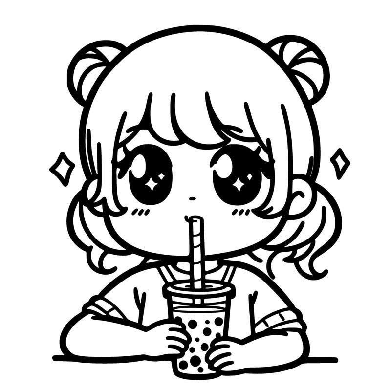 girl drinking boba