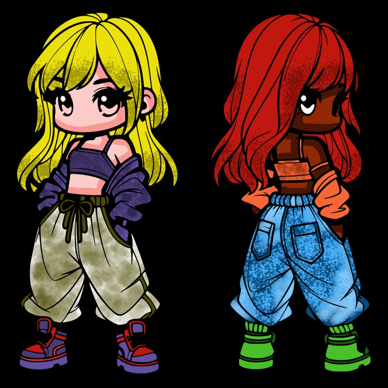 girl in crop top and baggy pants