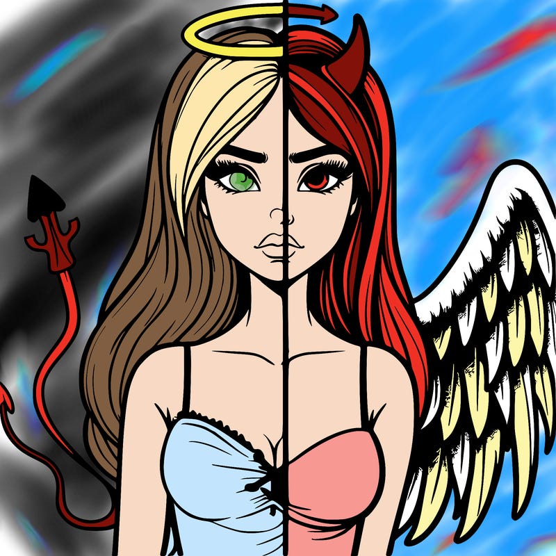 devil vs angel realistic girl