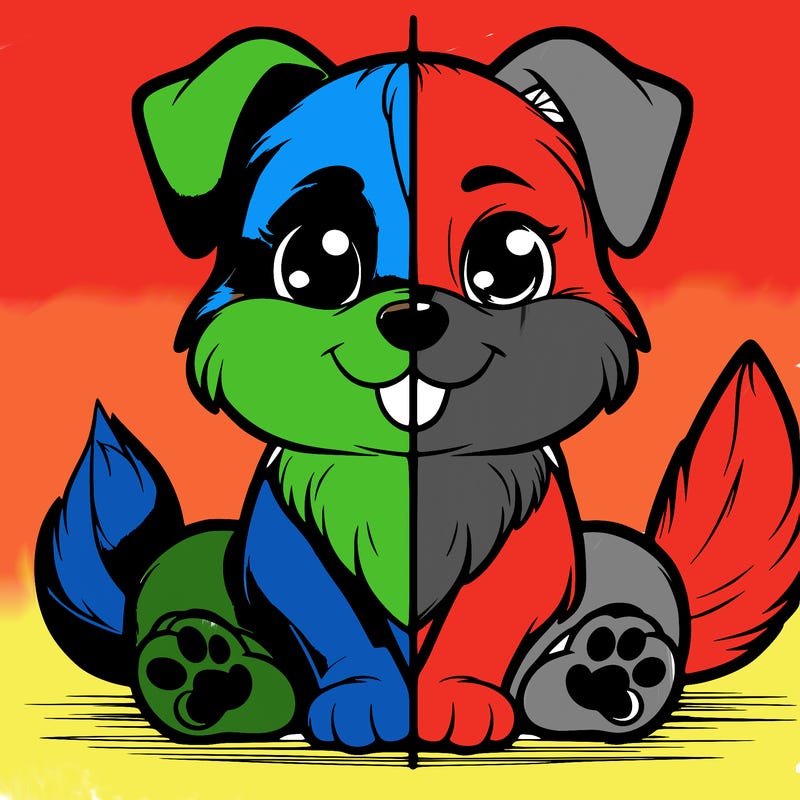 realistic dog cute split