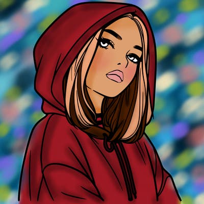 a realistic girl in a hoodie