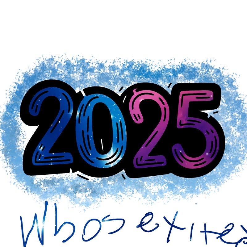 one line scrawled numbers sketch design “2025”
