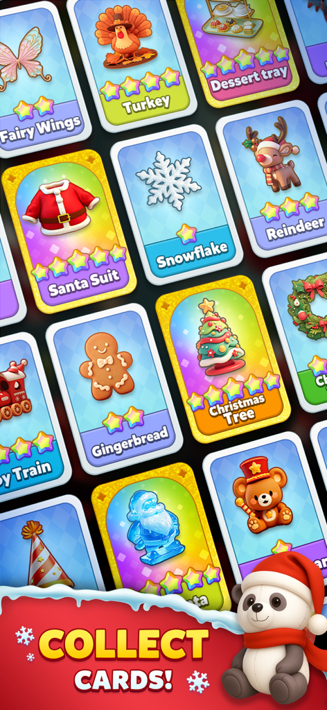 Toy Match 3D: Triple Match - A collection of holiday themed cards to collect in Toy Match 3D