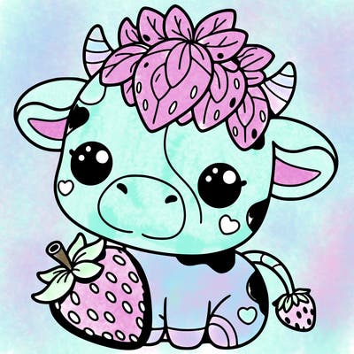 cute strawberry cow